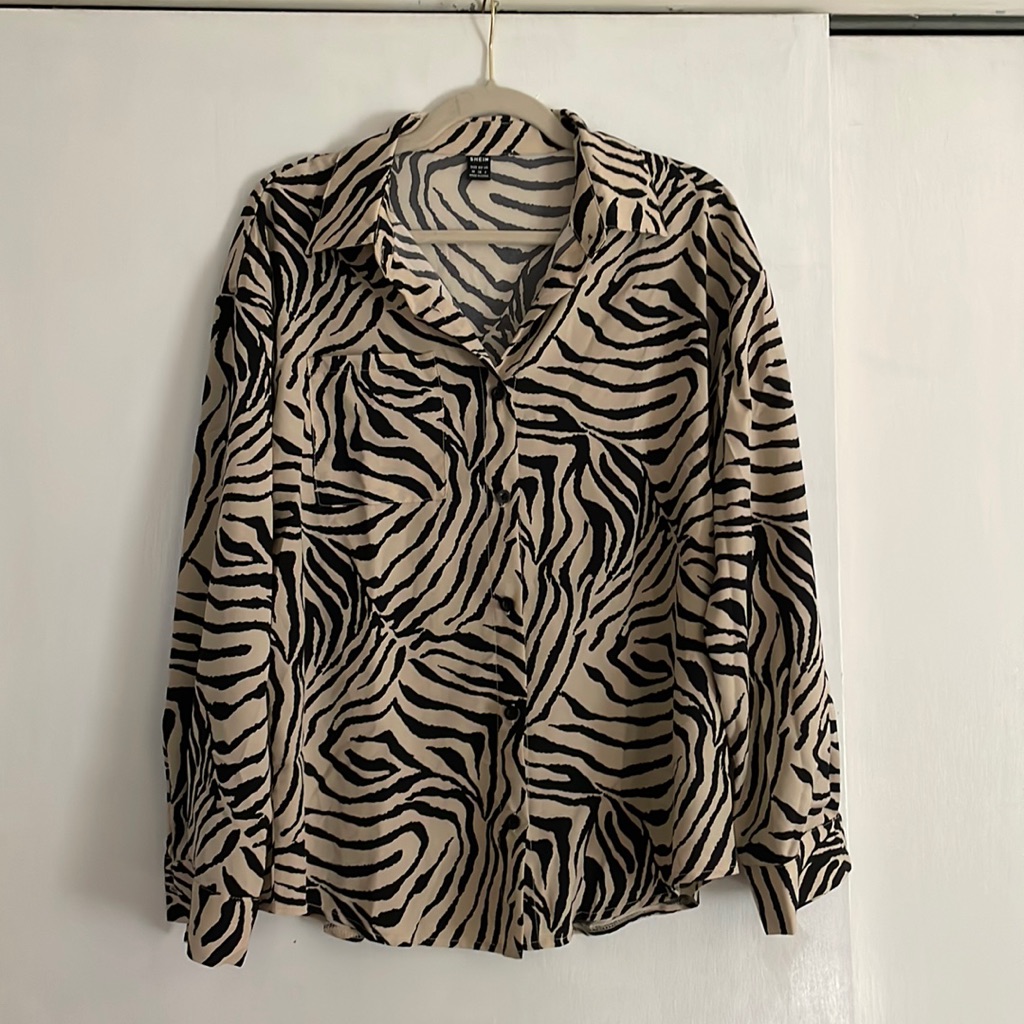 Zebra Print Button Down